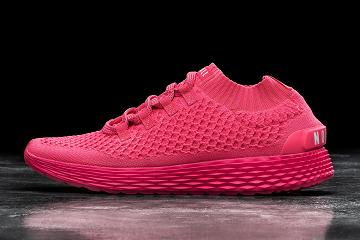 Men's Nobull Neon Knit Running Shoes Pink | SG Q1973M